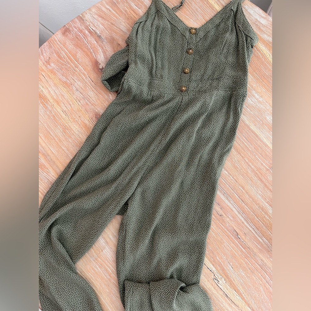 Abercrombie & Fitch Green tie back jumpsuit